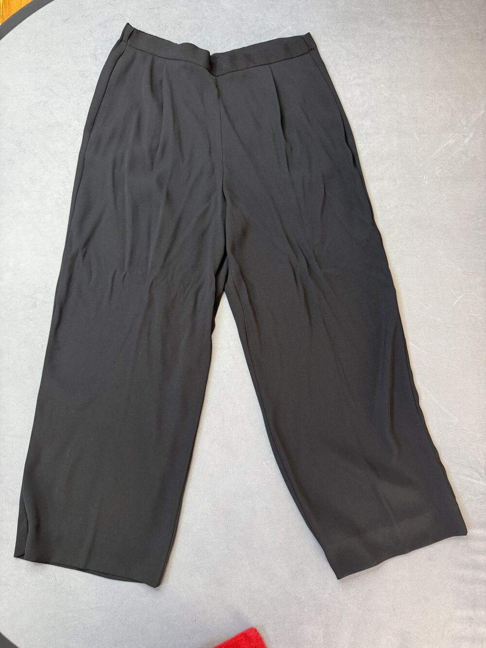 Pendleton Classic Wide Leg Cropped Pants Black Pleated Corpcore Women's Size 12